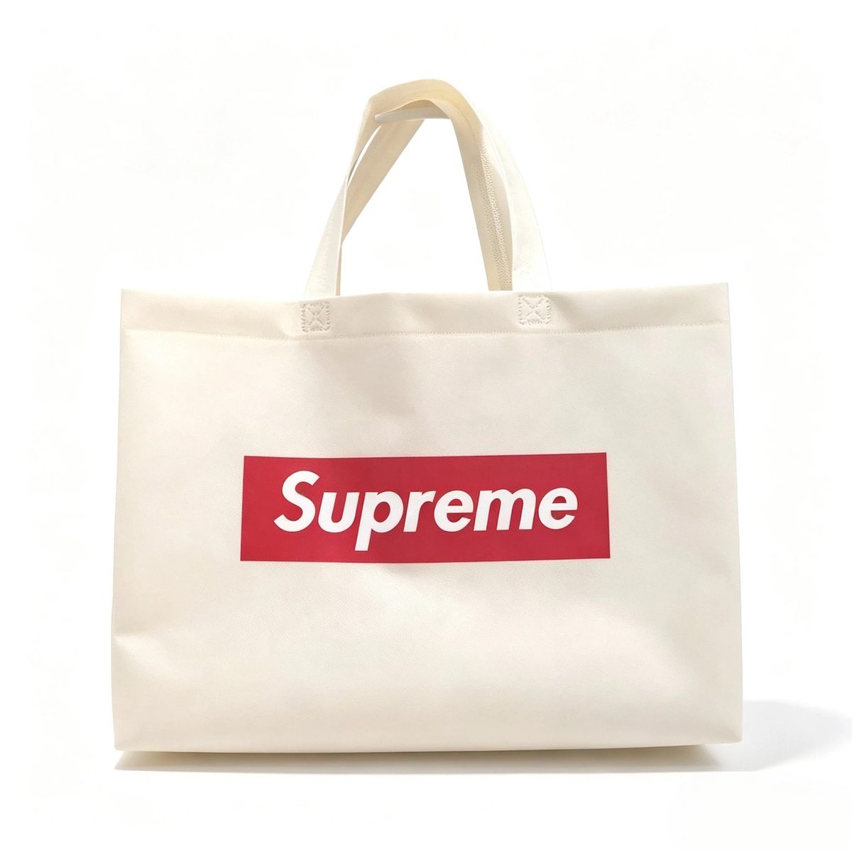 Centre-print laminated tote sample EBG-NWL-04 with large centred logo &mdash; custom branded shopping bag, MOQ 500 pcs
