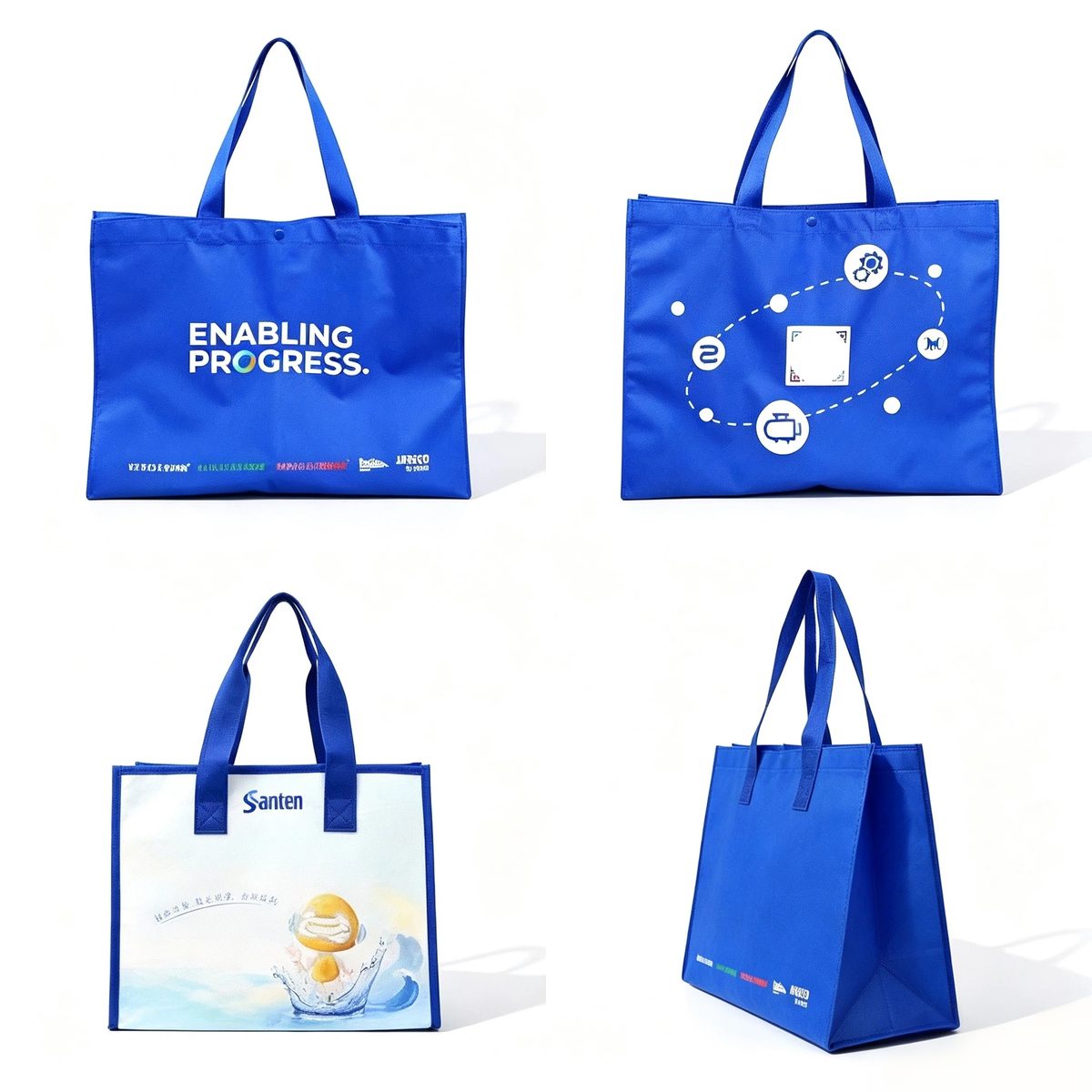Conference tote bag samples EBG-NW-07 with event branding printed &mdash; custom delegate bags for expos, MOQ 500 pcs